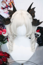 Silver Gray Sweet Lolita Roman Curls Twin Ponytails Wig Set - Silver-Gray - 1