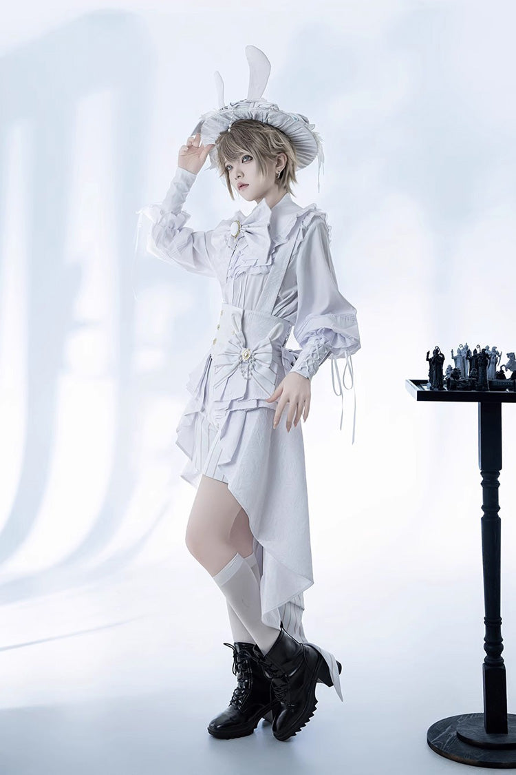 White Rabbit Theater Striped Print Ouji Fashion Handsome Lolita Shorts - Product - 8