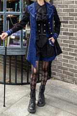 Black/Blue Hot Stamping Embroidery Ouji Handsome Cool Lolita Vest - Product - 5