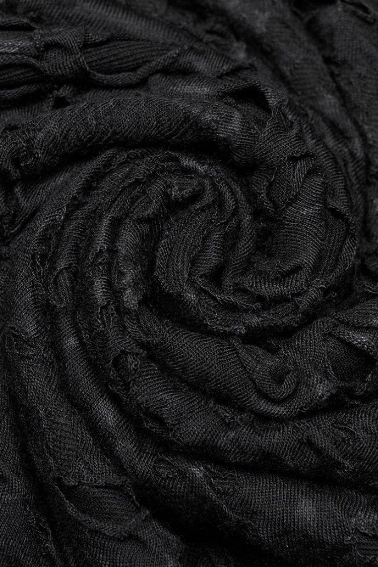 Black Long Sleeves Ripped Print Stitching Mens Gothic T-Shirt - Product - 5