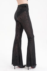Black Spider Embroidery Sheer Women's Gothic Pants - Product - 4