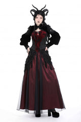 Black Long Lantern Sleeves Lace Spliced Velvet Women's Gothic Cape - Product - 10