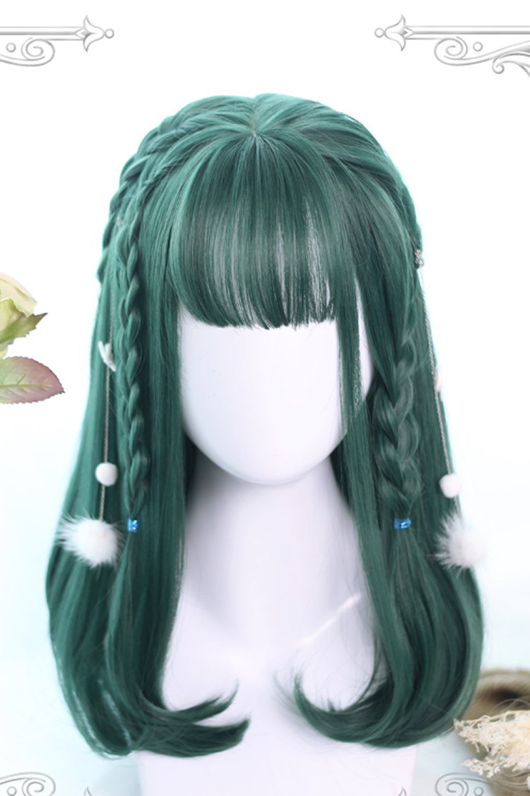 Green Long Hair-tail Micro Curly  Hair Classic Lolita Wigs - Product - 2