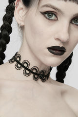 Black Rose Snakelike Hollow Women's Gothic Choker - Product - 2