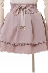 Double Bowknot Ruffle Slim Sweet Jirai Kei Skirt 3 Colors - Product - 2