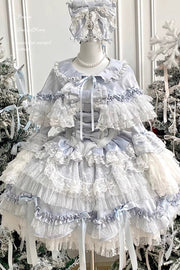 Girl Doll Multi-Layered Ruffle Bowknot Lace Sweet Princess (Dress Only) front view