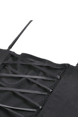 Black/Red Sleeveless Multi-Layered Lace Lace-Up Women's Grunge Cake Slip Dress Graduation Dress - Product - 14