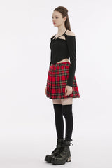 Black Long Sleeves Heart-Shaped Hollow Halter Neck Women's Gothic T-Shirt - Product - 4