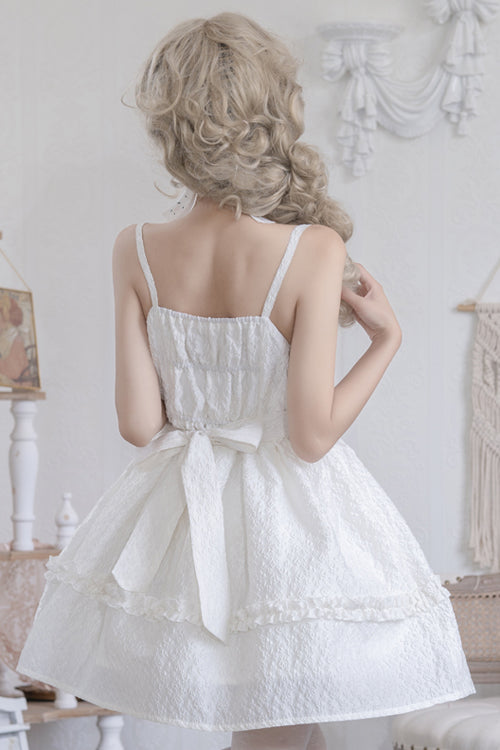 Dolce a vita alta con fiocco a cuore increspato in chiffon (solo abito) vista dettagliata 3