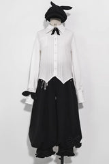 White Long Sleeves Secret Morning Paper Ouji Fashion Lolita Blouse - White - 1