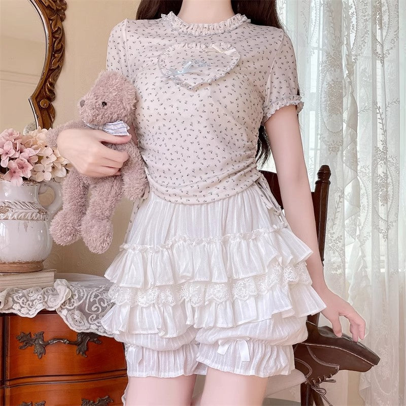 Lace Cotton Layered Lolita Pumpkin Pants 4 Colors - Product - 9