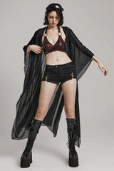 Translucent Loose Ruffle Braided Rope Belt Womens Elegant Gothic Shawl 3 Colors - Product - 2