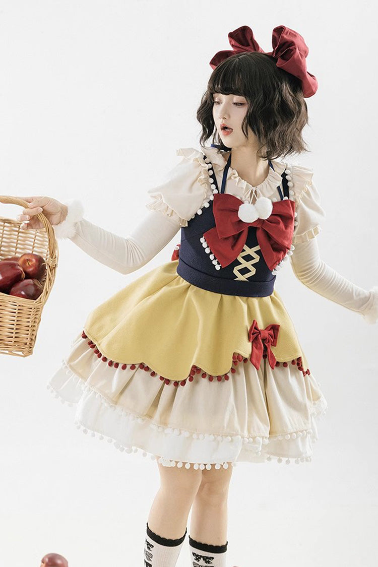 Confession Function Multi-layer Ruffle Bowknot Color Matching Autumn Winter Sweet Lolita Jsk Dress - Product - 3
