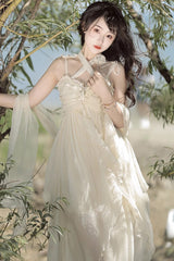 Ivory [Wanderer's Song] Bowknot Irregular Hem Sweet Lolita Jsk Dress - Product - 3