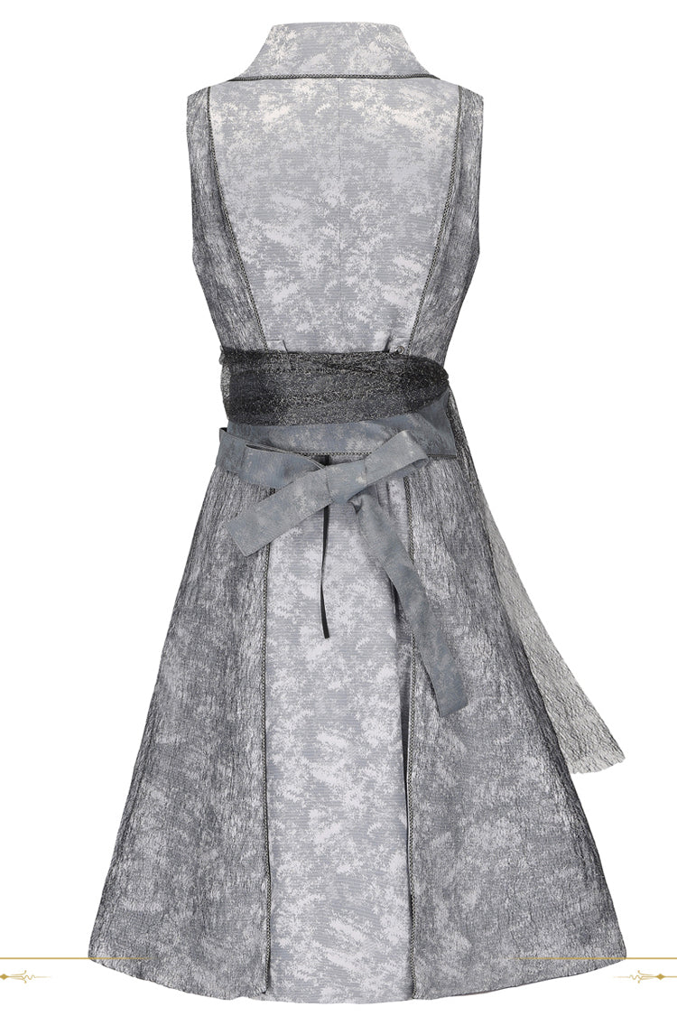 Grey [The Eternal Treasure Route] Sleeveless Vintage Elegant Prince Handsome Ouji Lolita Long Coat - Product - 2