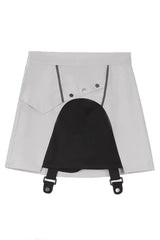 Black/White Long Sleeves Color Matching Handsome Sci-fi Lolita Skirt Set - Skirt(Only) - 14