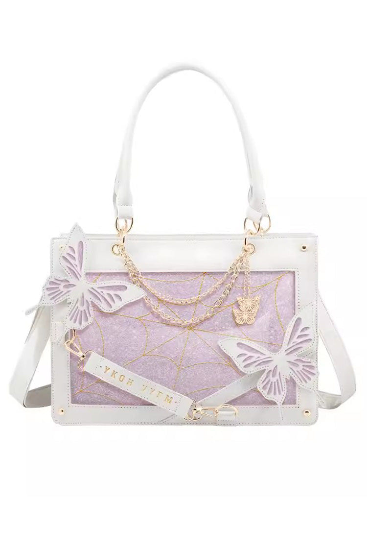 Maze Butterfly Gothic Lolita Shoulder Itabag 14 Colors - White/Purple - 9