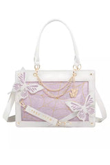 Maze Butterfly Gothic Lolita Shoulder Itabag 14 Colors - White/Purple - 9