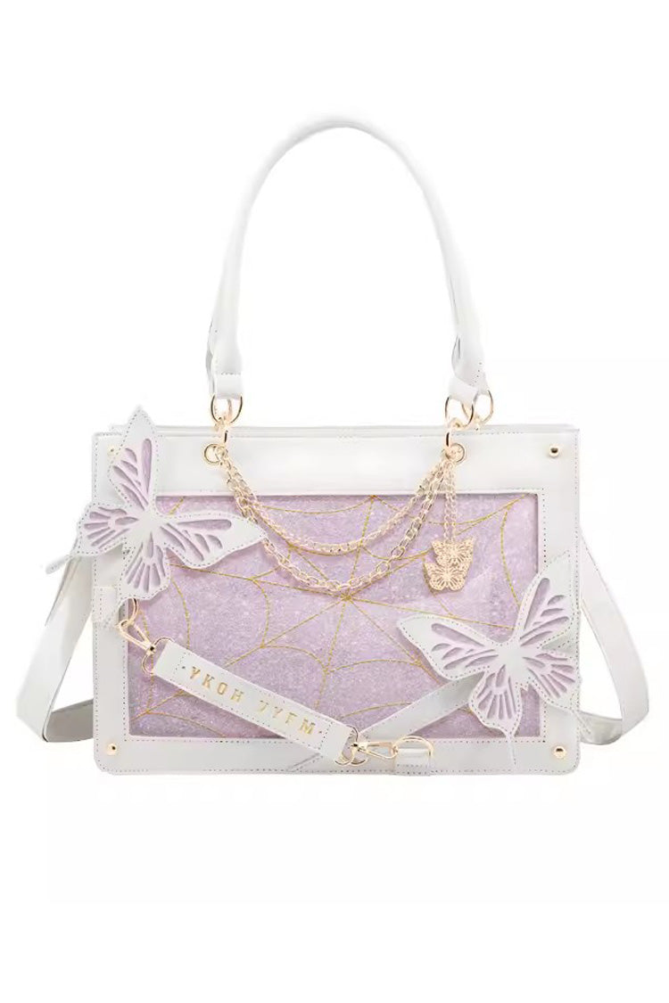 Maze Butterfly Gothic Lolita Shoulder Itabag 14 Colors - White/Purple - 9