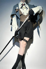 Blue [Little Detective] Print Ouji Prince Handsome Lolita Cloak - Product - 10