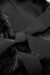 Black Sleeveless Bowknot Side Bandage Womens Steampunk Coat - Product - 7