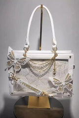 Maze Butterfly Gothic Lolita Shoulder Itabag 14 Colors - White/Gold - 3