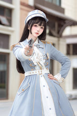 Blue Star Ocean Fantasy Cardigan Bowknot Sweet Military Elegant Lolita Dress - Product - 5