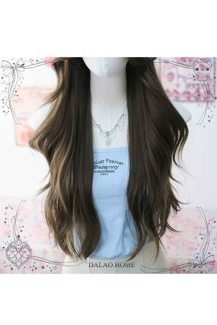 Brown Wavy Curly Sweet Lolita Long Wigs - Product - 4