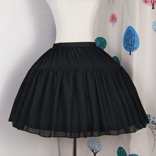 Daily Fishbone Chiffon Lolita Petticoat - Black - 2