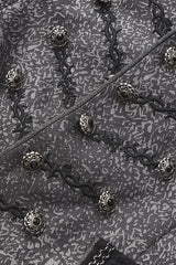Silver [Eternal Dislocated Boundary] Sleeveless Lace Slim Gothic Elegant Prince Handsome Lolita Long Coat - Product - 4