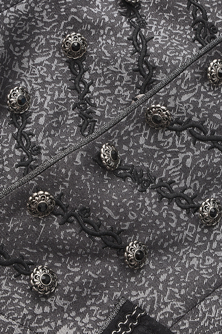 Silver [Eternal Dislocated Boundary] Sleeveless Lace Slim Gothic Elegant Prince Handsome Lolita Long Coat - Product - 4