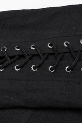 Men's Long Puff Sleeves Shoulder Straps Embroidery Mens Gothic Blouse 2 Colors - Product - 18