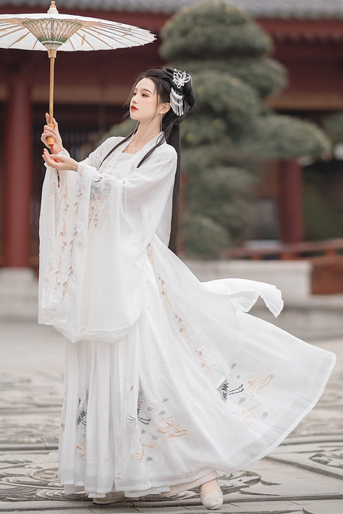 Original Chinese Ancient Style Heyungui Hand Embroidery Sweet Hanfu Dress Full Set - Product - 9