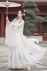 Original Chinese Ancient Style Heyungui Hand Embroidery Sweet Hanfu Dress Full Set - Product - 9