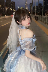 Gradient Gorgeous Bowknot Strawberry Princess Hanayome Short Sweet Lolita Jsk Dress 4 Colors - Product - 6
