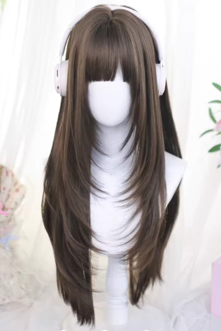 Wispy Air Bangs Straight Sweet Japanese Style Lolita Wig 2 Colors - Product - 2