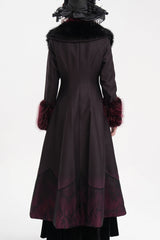 Black/Red Cross Long Sleeves Lace Women's Gothic Long Coat - Product - 4