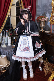 Black Little Red Riding Hood Ruffle Bowknot Sweet (Set) front view