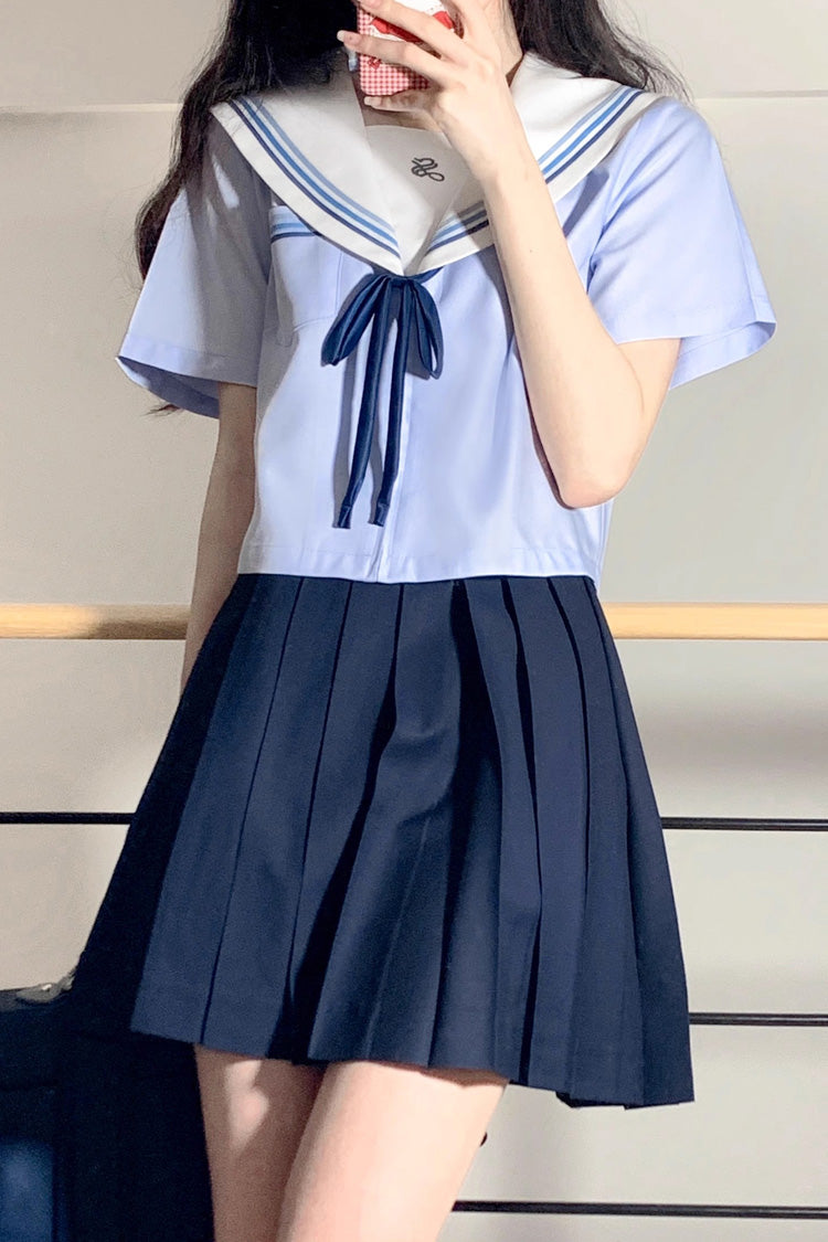 Blue Sailor Sweet Japanese School Pleated Skirt - Product - 2