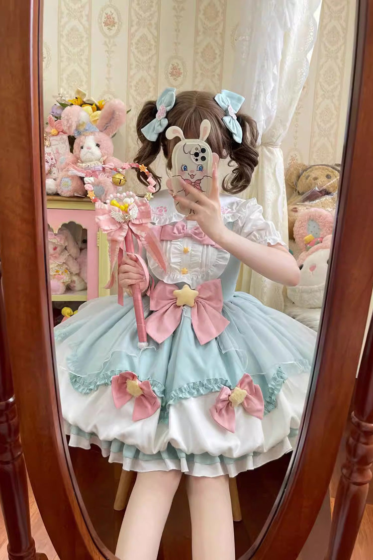 Little Wishing Star Ruffle Bowknot Bud Sweet Lolita Jsk Dress 5 Colors - Product - 18