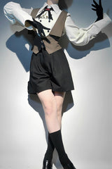 White [Little Detective] Long Sleeves Bowknot Ouji Prince Handsome Lolita Blouse - Product - 5