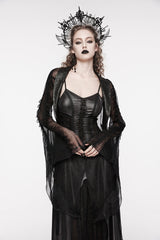 Black Off Shoulder Lace Lace-Up Slim Irregular Women's Gothic Jsk Wedding Dress - Product - 12