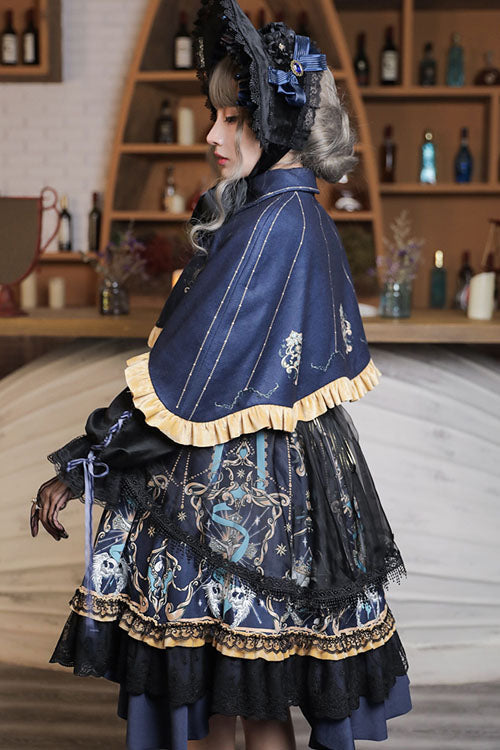 Black God's Salvation Long Sleeves Lace Ruffled Gothic Lolita OP Dress - Product - 6