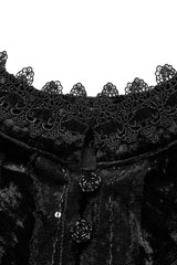 Black Sleeveless Ruffle Stitching Lace Women's Gothic Cape - Product - 5