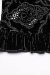Black Long Sleeves Ruffle Floral Embroidery Women's Gothic Blouse - Product - 8