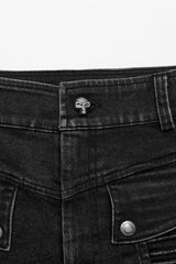 Black Multi-pockets Pleated Men's Punk Pants - Product - 5