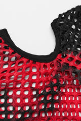 High Collar Hollow Stitching Tie-dyed Off-The-Shoulder Womens Steampunk T-Shirt 3 Colors - Product - 7
