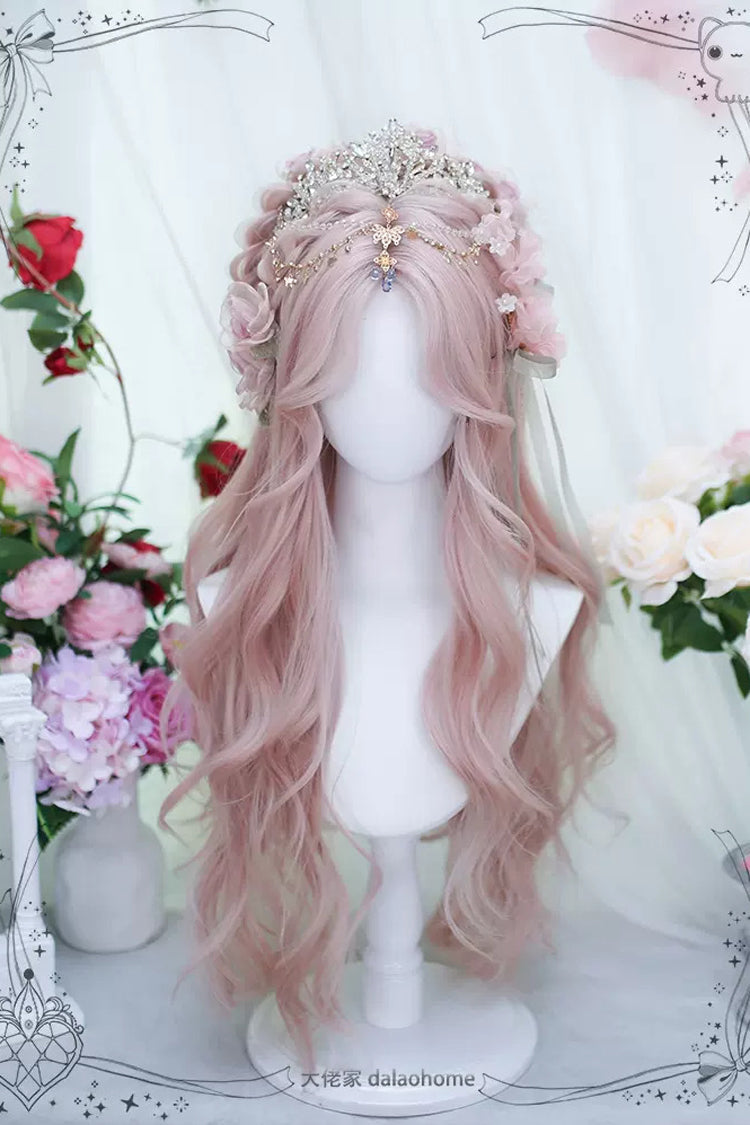 Pink Natural Eight Bangs Long Curly Sweet Lolita Wigs - Product - 2
