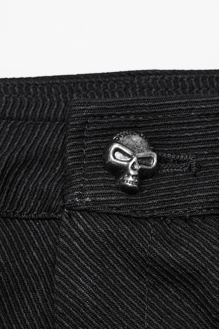 Black Stitching Mesh Triangular Buckle Women's Punk Fishtailed Skirt - Product - 9