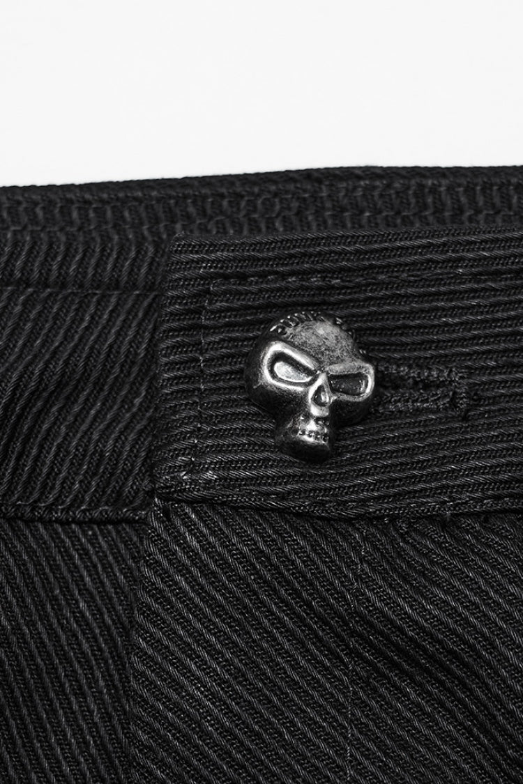 Black Stitching Mesh Triangular Buckle Women's Punk Fishtailed Skirt - Product - 9
